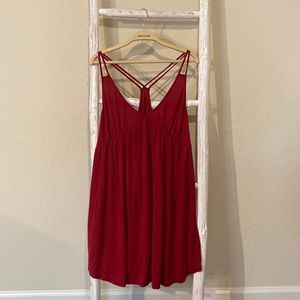 Red Strappy Baby Doll Dress XL Sexy Dress made from 95% viscose from bamboo.